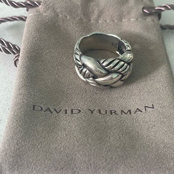 Authentic David Yurman Woven Silver Dome Ring - Picture 1 of 5